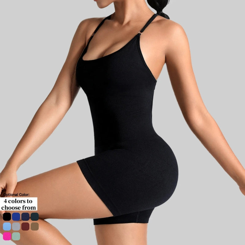 Women’s Yoga Jumpsuit – Seamless Activewear One-Piece Gym Romper & Workout Outfit