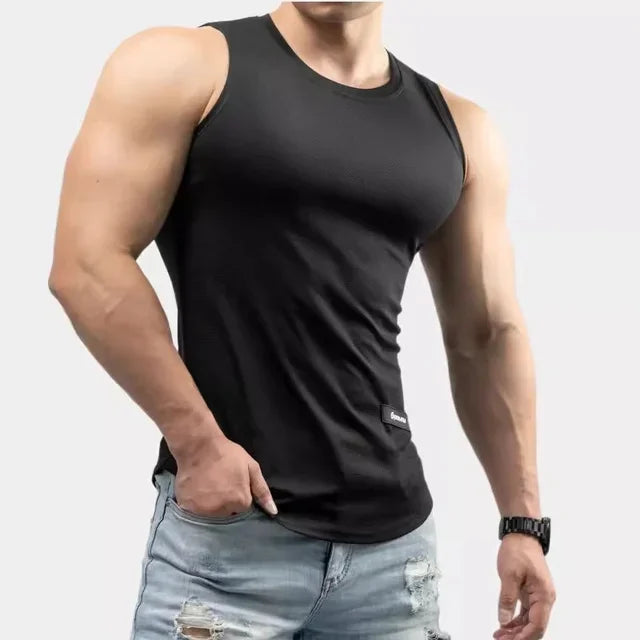 Men’s Training Tank Top – Quick-Dry Mesh Sleeveless Fitness Vest for Running & Gym