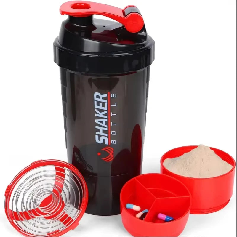 2-Tier Shaker Bottle with Storage – Protein Powder & Sports Water Bottle for Gym & Fitness