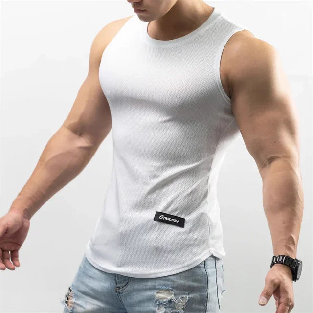 Men’s Training Tank Top – Quick-Dry Mesh Sleeveless Fitness Vest for Running & Gym