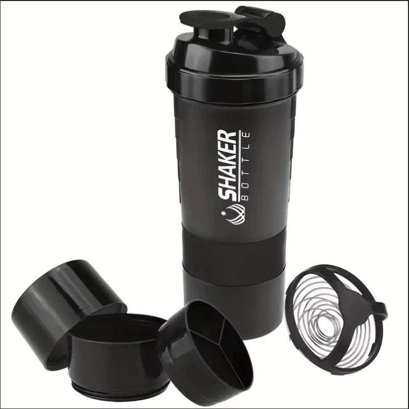 2-Tier Shaker Bottle with Storage – Protein Powder & Sports Water Bottle for Gym & Fitness