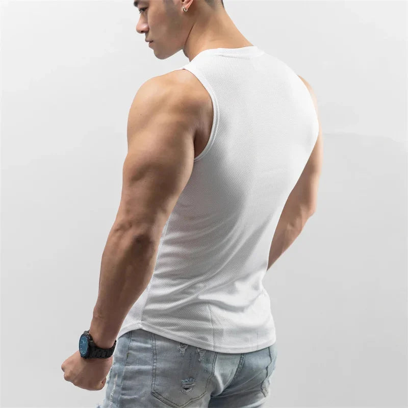 Men’s Training Tank Top – Quick-Dry Mesh Sleeveless Fitness Vest for Running & Gym