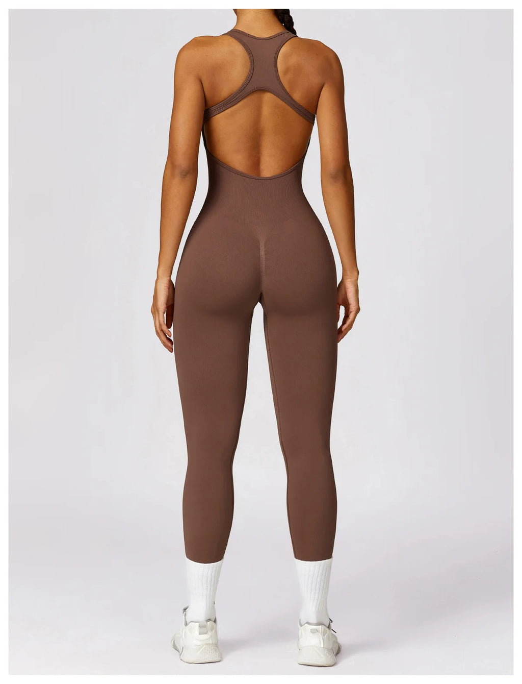 Women’s V-Back Sports Jumpsuit – Seamless Training Yoga Bodysuit & Fitness Romper