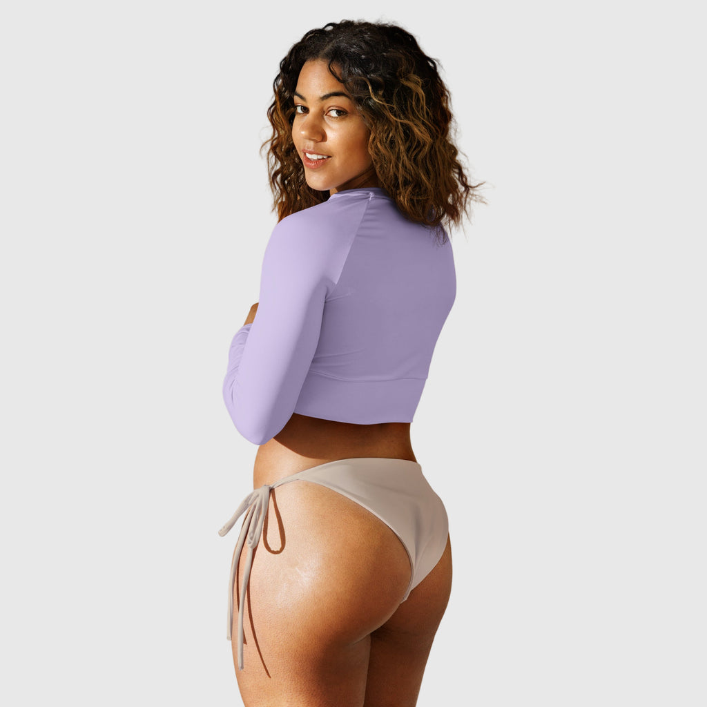 Active Aegis Recycled Long-Sleeve Crop Top in black, made from recycled polyester with sleek, breathable compression fit — ideal for gym, yoga, and sustainable everyday wear.