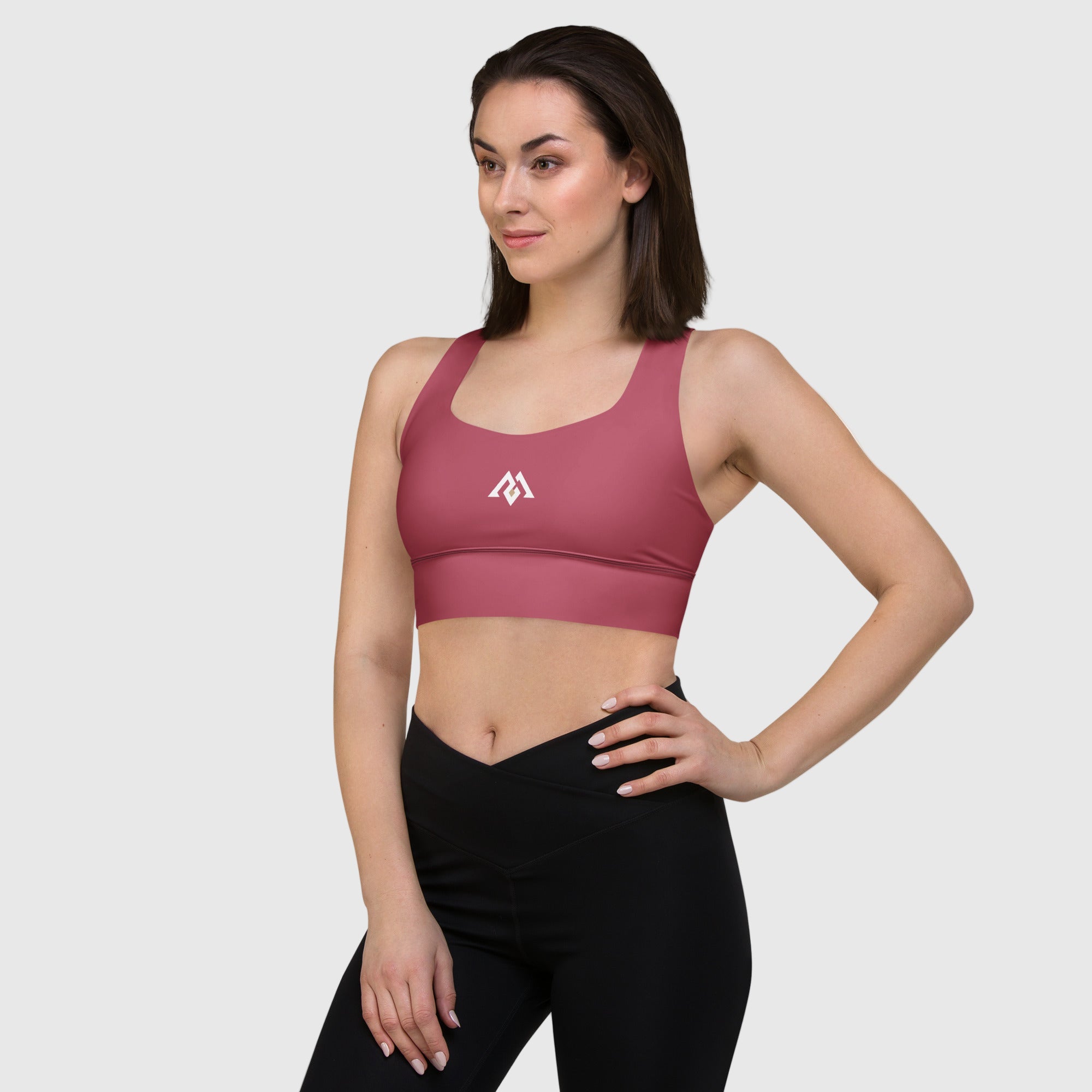 ActiveAegis Recycled Longline Sports Bra in magenta — sustainable women’s activewear with longline cut, removable padding, and breathable mesh lining for vibrant, supportive, and eco-conscious performance.