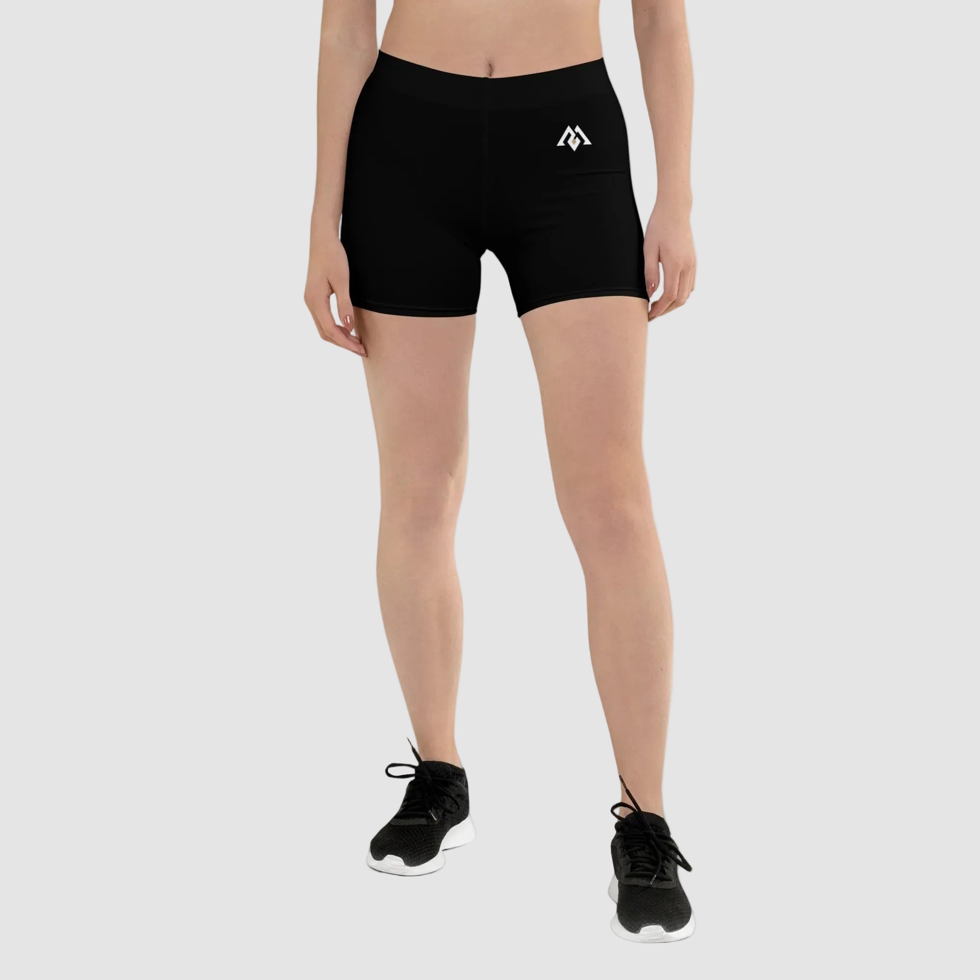ActiveAegis Noble women’s black high-waisted gym shorts, squat-proof performance shorts for workouts and athleisure wear