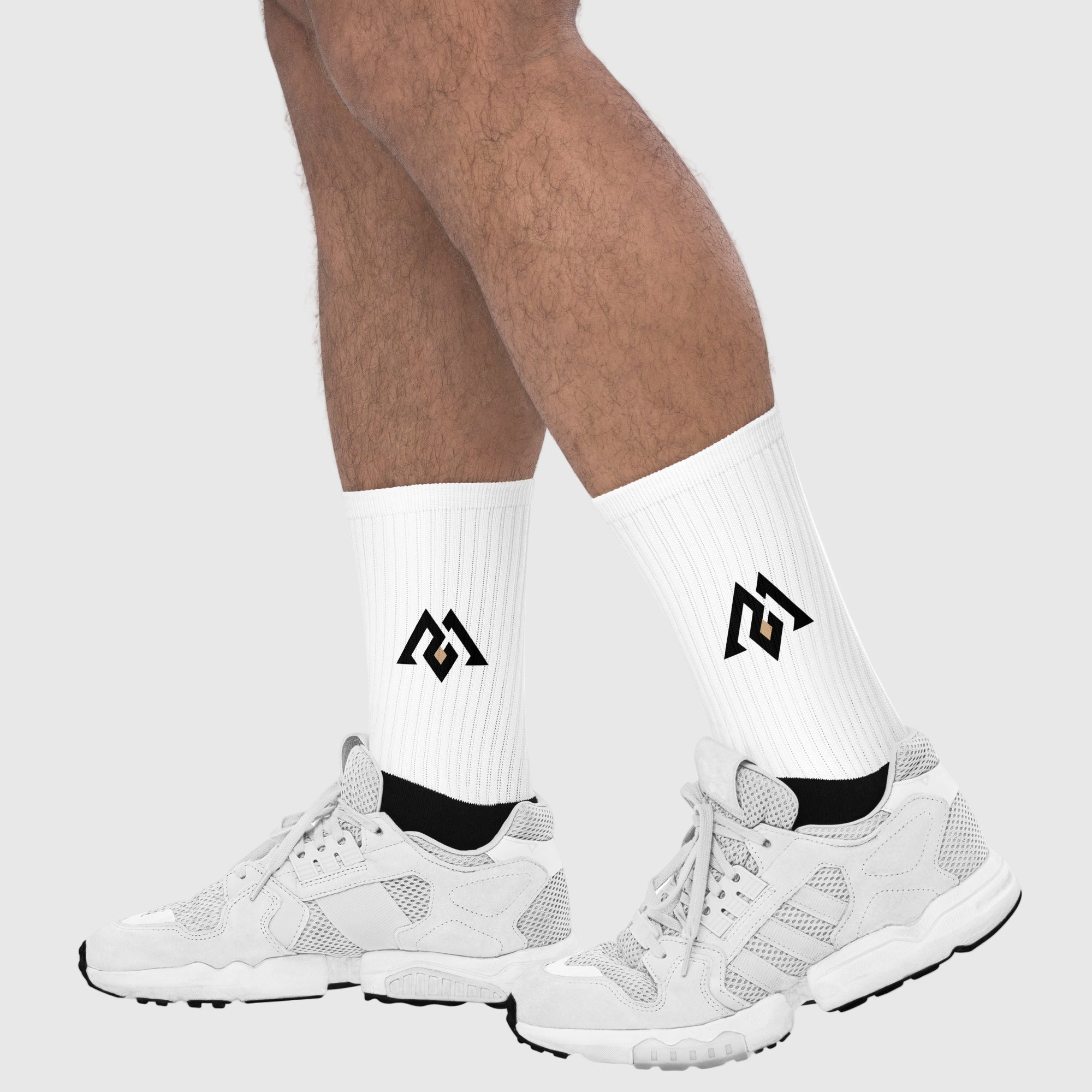 Close-up of Active Aegis Performance Crew Socks showcasing cushioned sole, ribbed upper, and breathable cotton blend — ideal for gym workouts, running, and everyday wear.