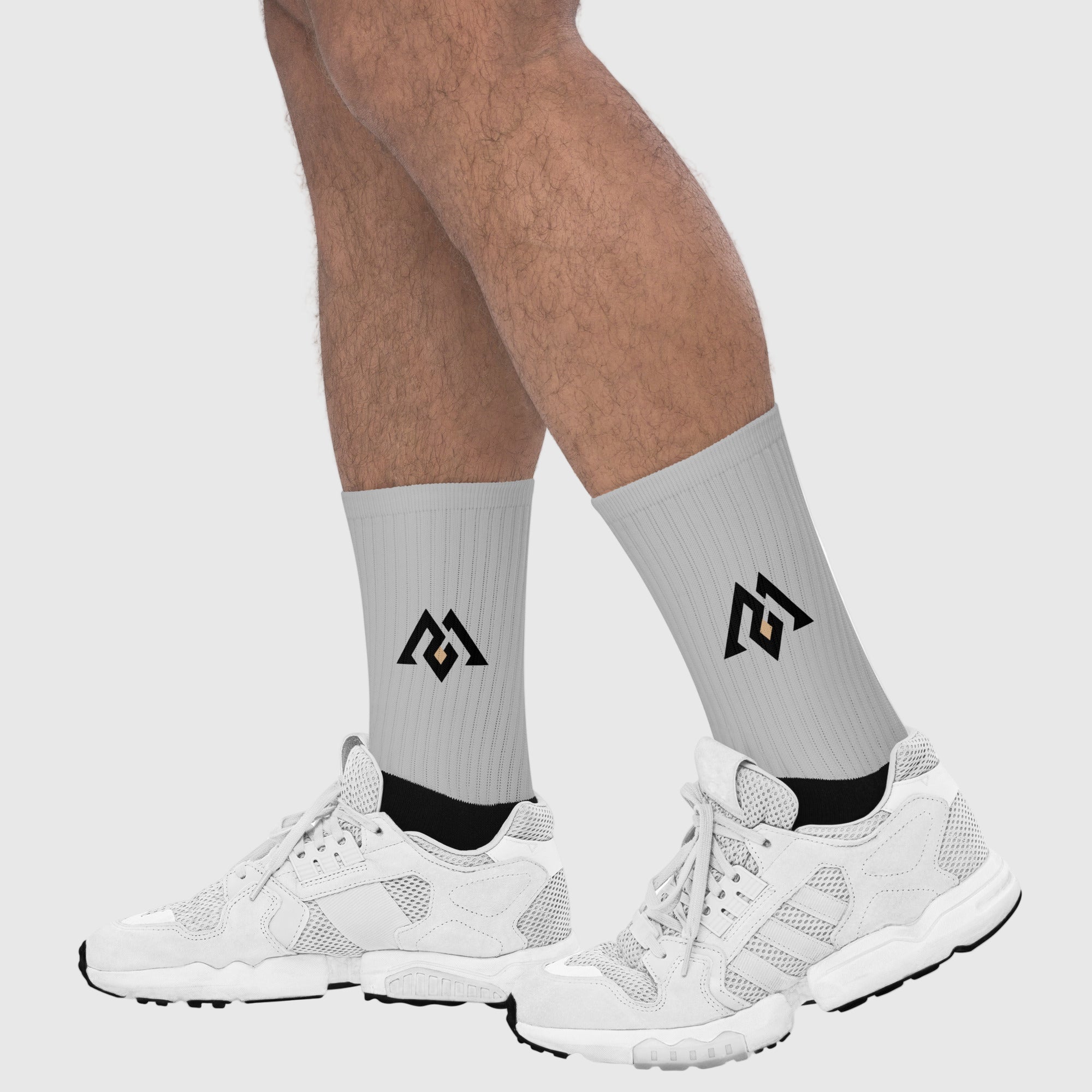 Close-up of Active Aegis Performance Crew Socks showcasing cushioned sole, ribbed upper, and breathable cotton blend — ideal for gym workouts, running, and everyday wear.
