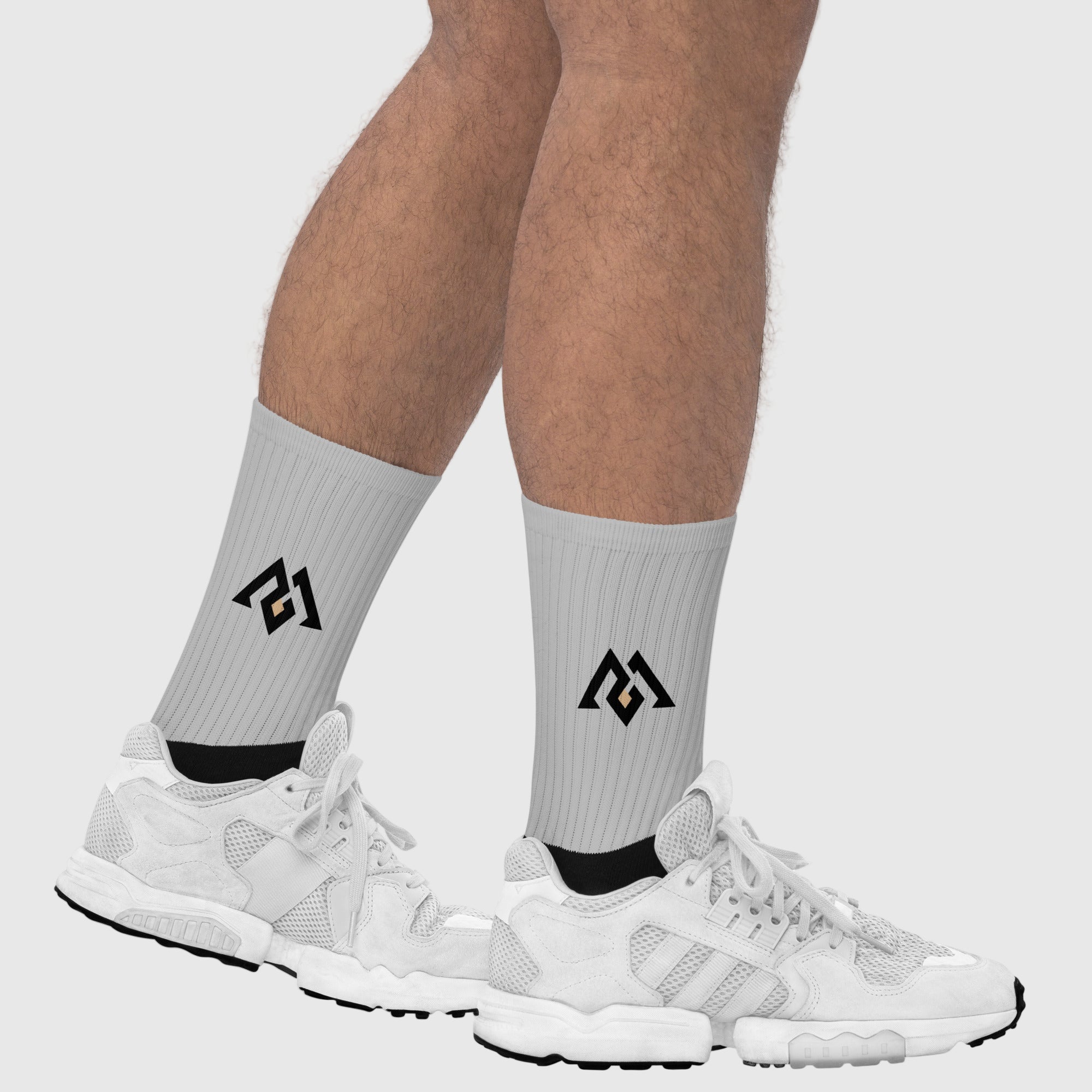 Close-up of Active Aegis Performance Crew Socks showcasing cushioned sole, ribbed upper, and breathable cotton blend — ideal for gym workouts, running, and everyday wear.