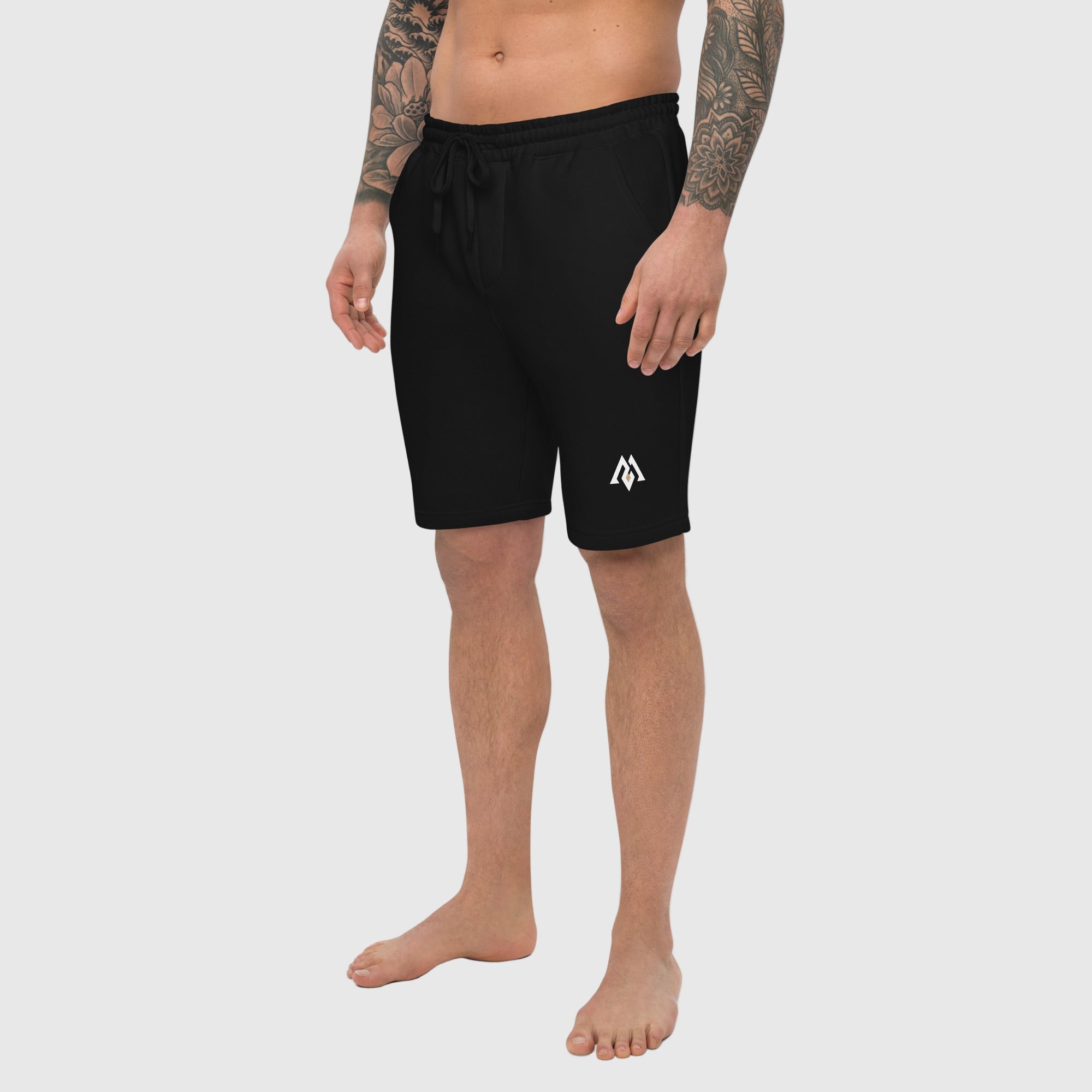 ActiveAegis Men’s Fleece Shorts in black — minimalist athletic shorts designed for gym, training, and everyday comfort.