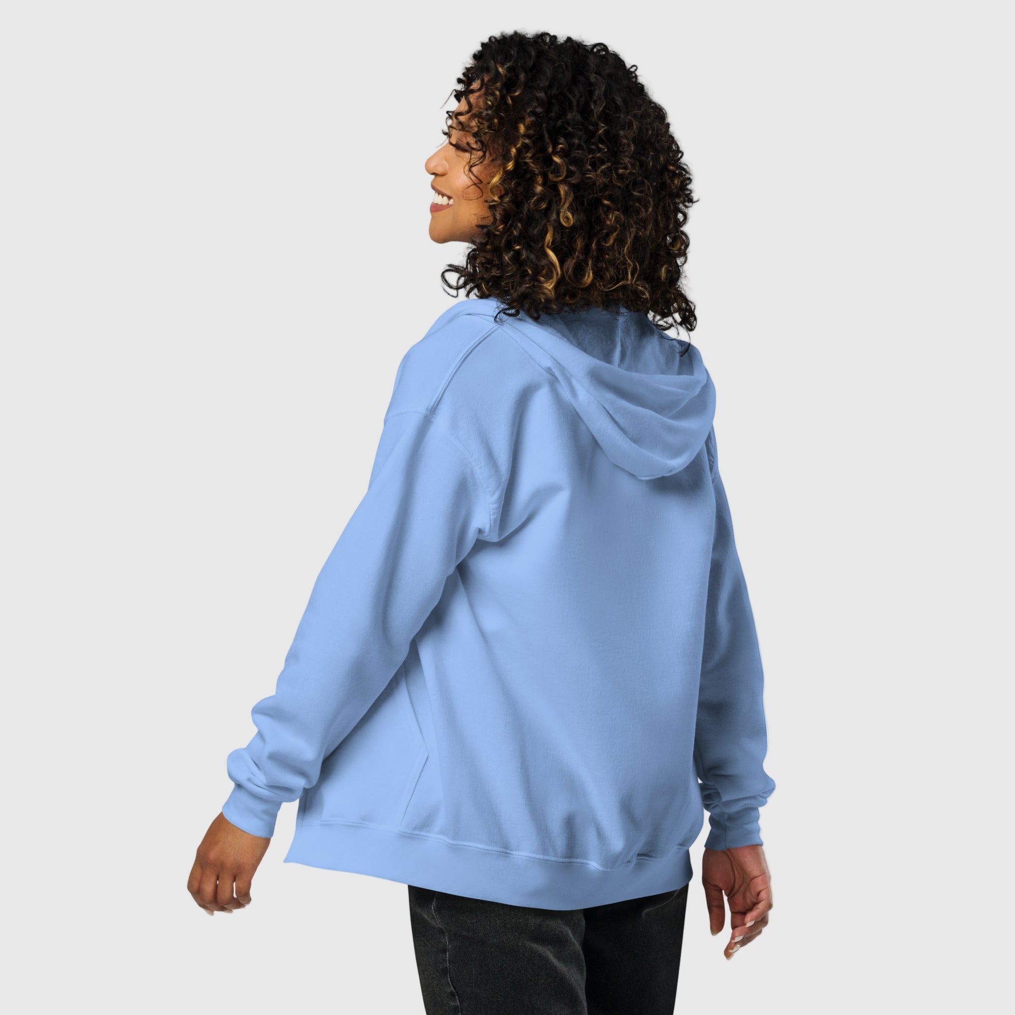 Women’s heavy blend zip hoodie with soft fleece interior and minimalist Active Aegis logo — classic zip-up design for gym, streetwear, or everyday comfort.”