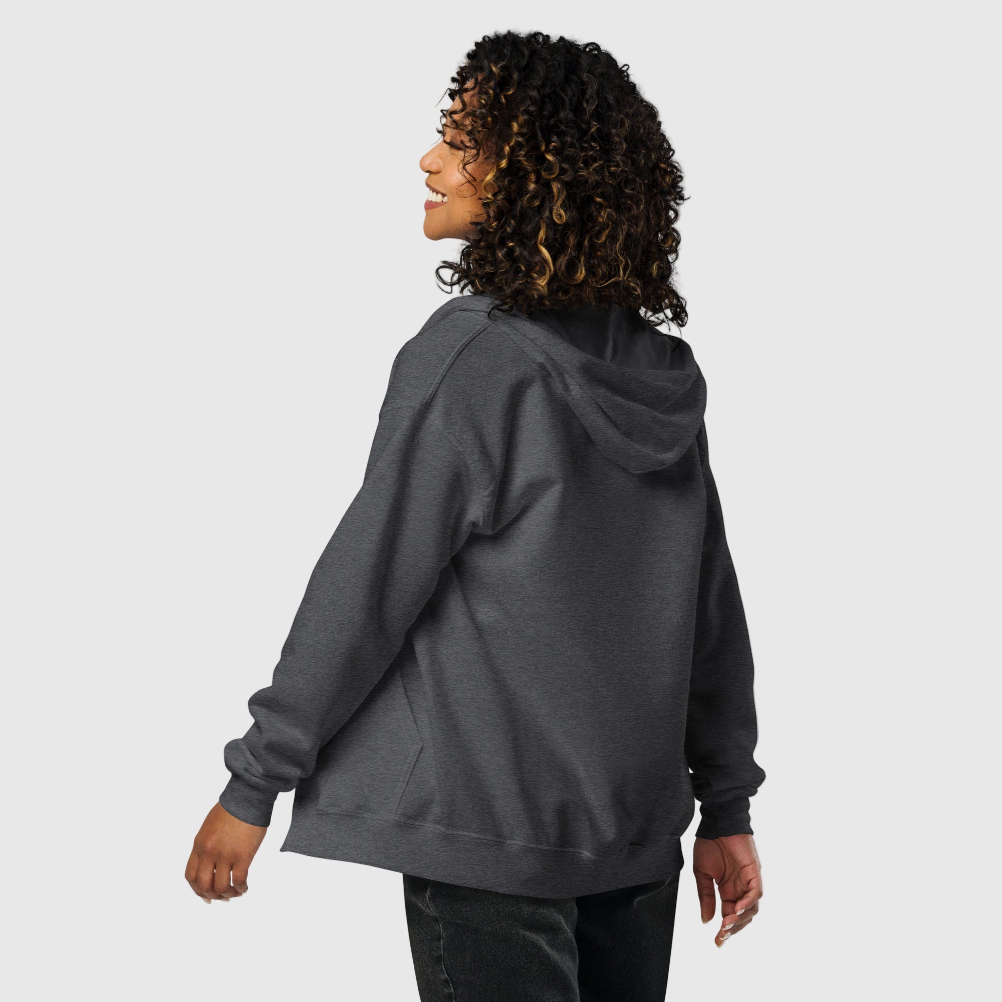 “Women’s heavy blend zip hoodie with soft fleece interior and minimalist Active Aegis logo — classic zip-up design for gym, streetwear, or everyday comfort.”