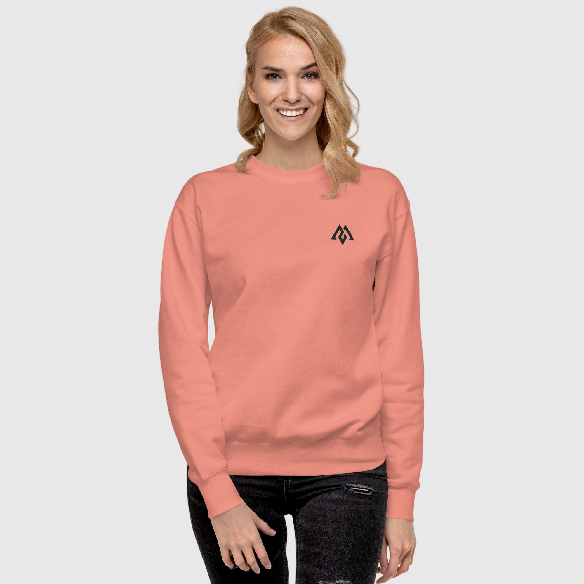 Women’s premium fleece sweatshirt with minimalist Active Aegis logo — soft cotton blend, ribbed cuffs and hem, ideal for gym, casual, or streetwear looks.”