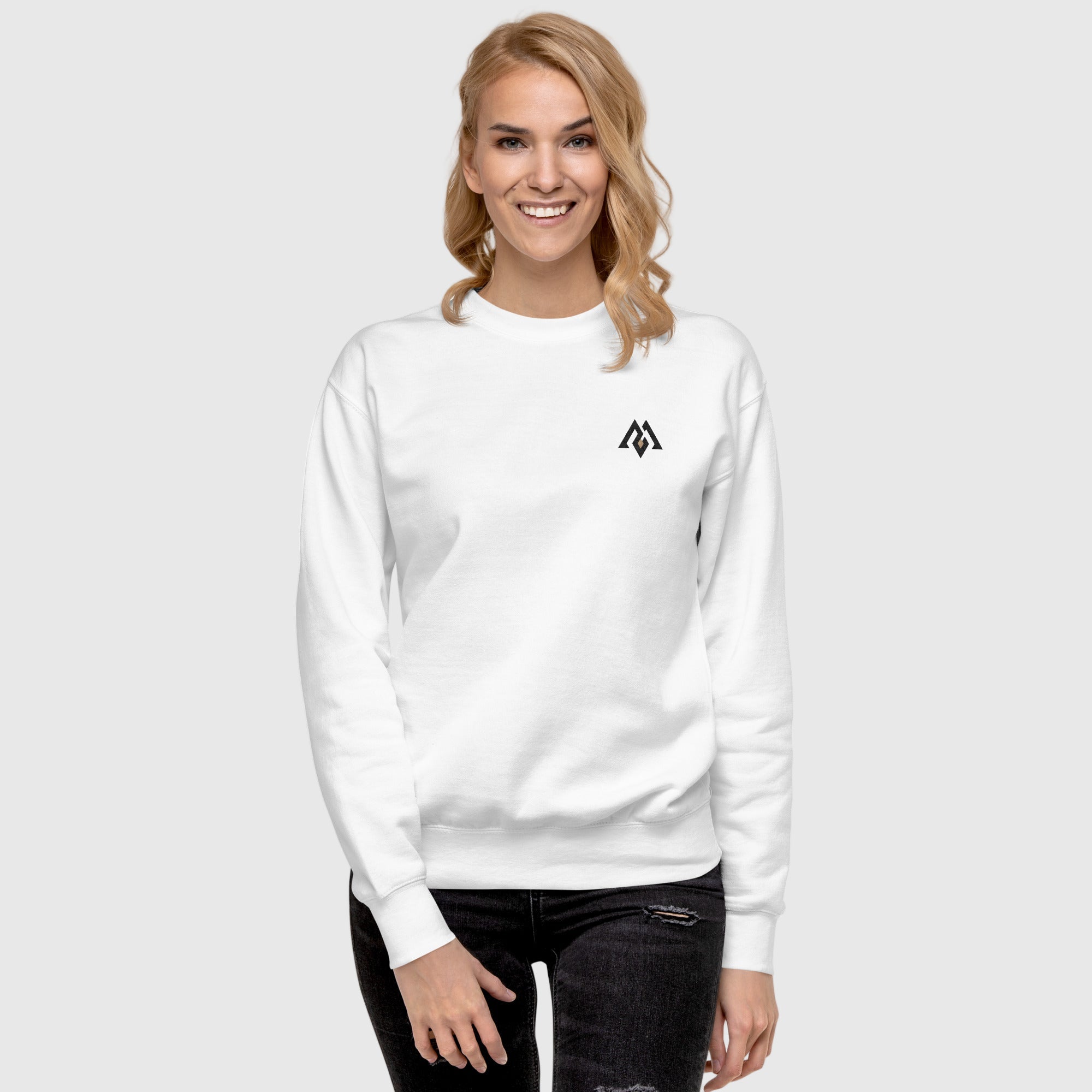Women’s premium fleece sweatshirt with minimalist Active Aegis logo — soft cotton blend, ribbed cuffs and hem, ideal for gym, casual, or streetwear looks.”